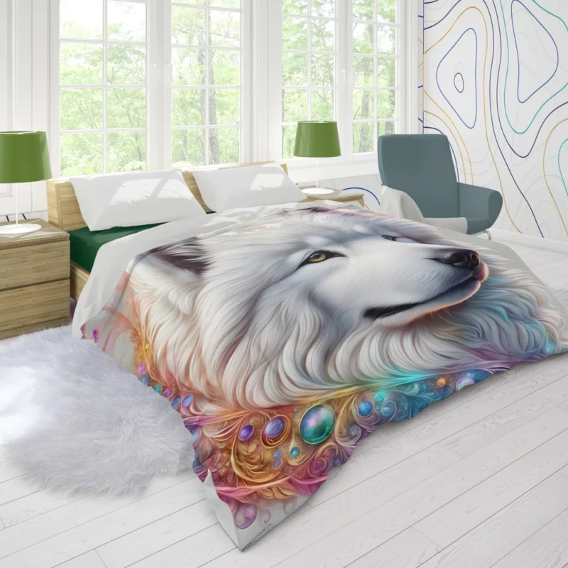 Samoyed Beauty Fluffy Dog Duvet Cover