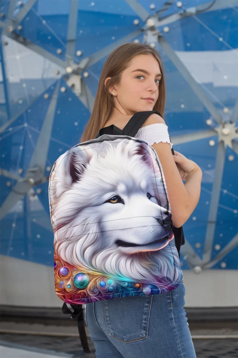 Samoyed Beauty Fluffy Dog Minimalist Backpack 2