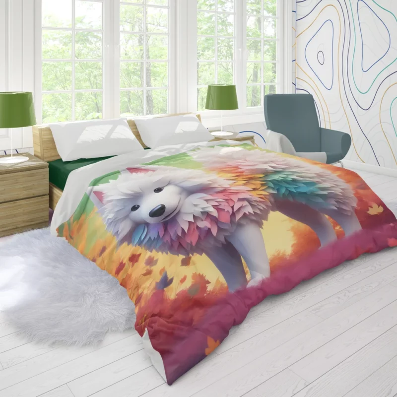 Samoyed Fluffy Arctic Companion Dog Duvet Cover