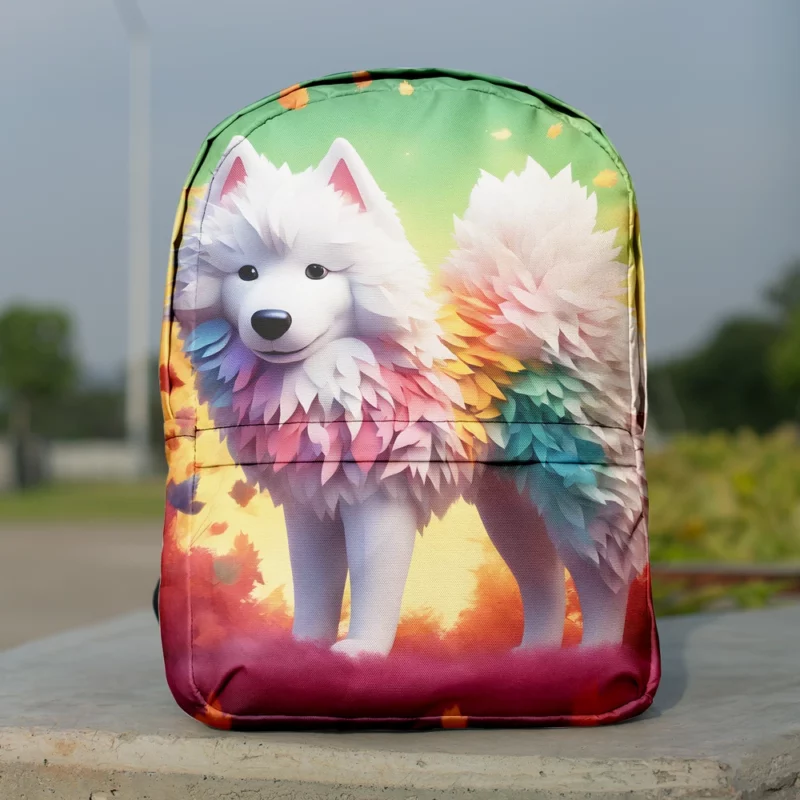 Samoyed Fluffy Arctic Companion Dog Minimalist Backpack