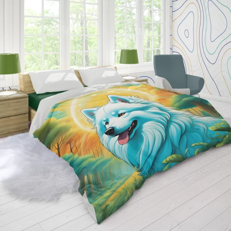 Samoyed Joy The Playful Dog Duvet Cover