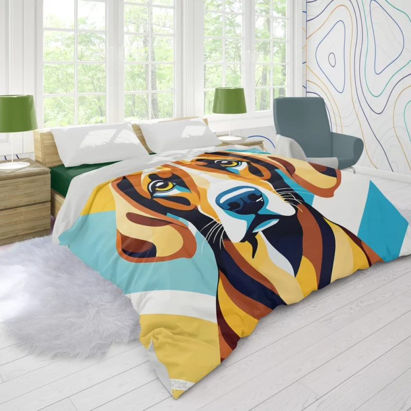 Scent Hunter Redbone Coonhound Dog Duvet Cover