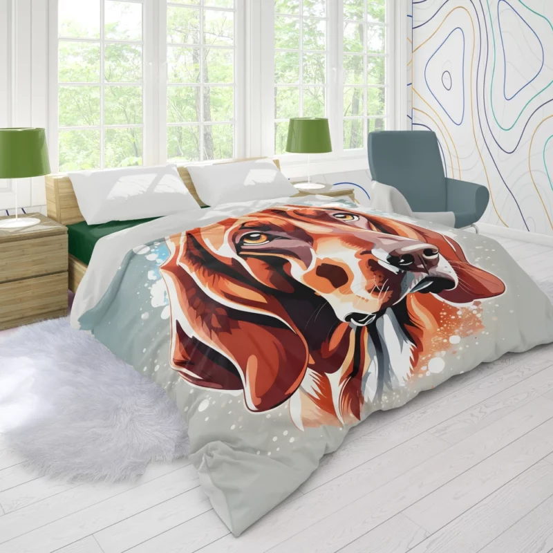 Scent Wonder Energetic Redbone Coonhound Breed Duvet Cover