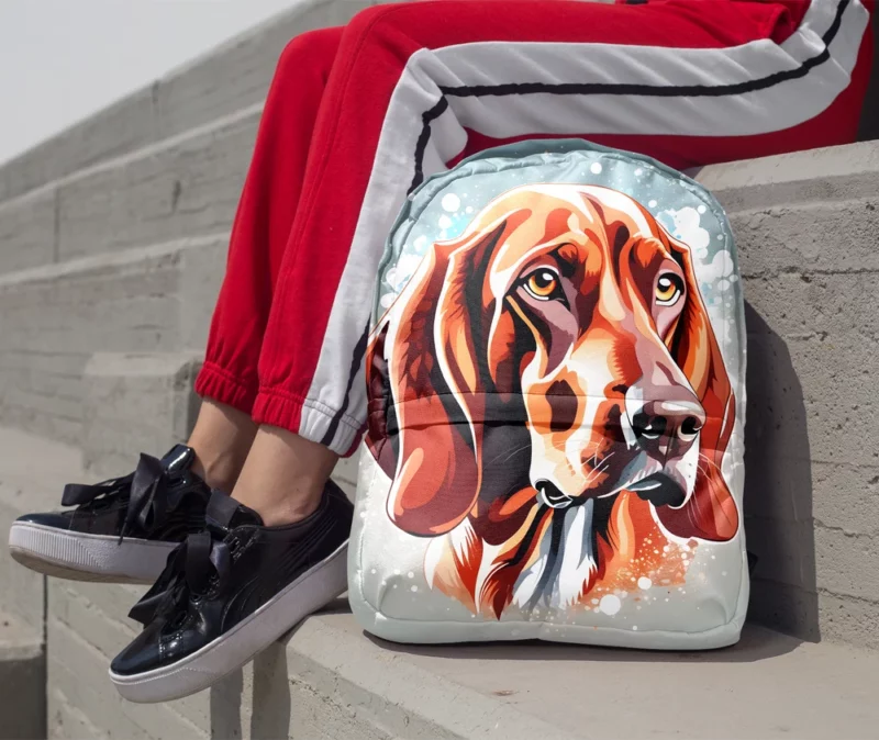 Scent Wonder Energetic Redbone Coonhound Breed Minimalist Backpack 1