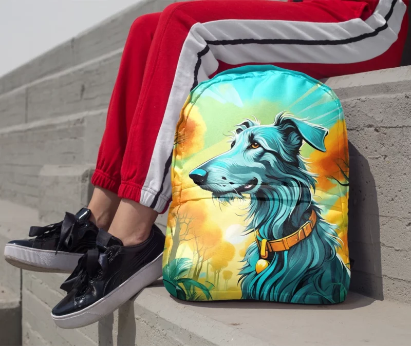 Scottish Deerhound Joy Playful Dog Minimalist Backpack 1