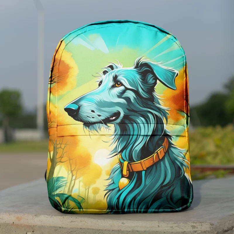 Scottish Deerhound Joy Playful Dog Minimalist Backpack