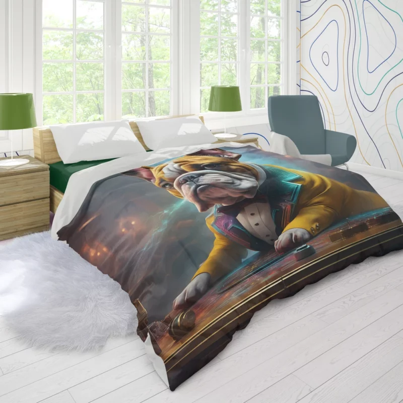 Sculpted Strength Bulldog Dog Breeds Duvet Cover