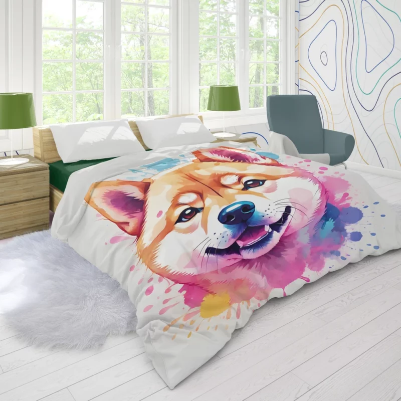 Shiba Inu Majesty Energetic Dog Duvet Cover