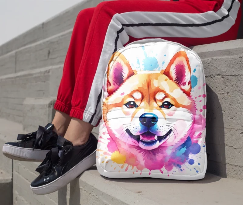 Shiba Inu Majesty Energetic Dog Minimalist Backpack 1