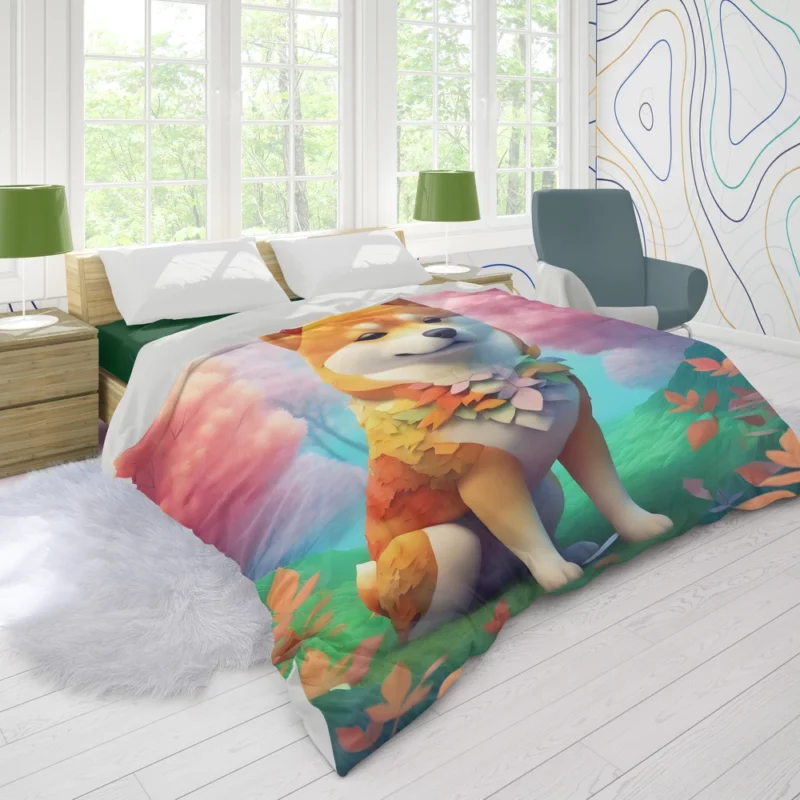 Shiba Inu Spirited Japanese Companion Duvet Cover