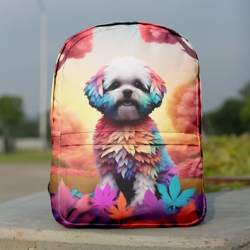 Shih-Poo Playful Hybrid Companion Dog Minimalist Backpack