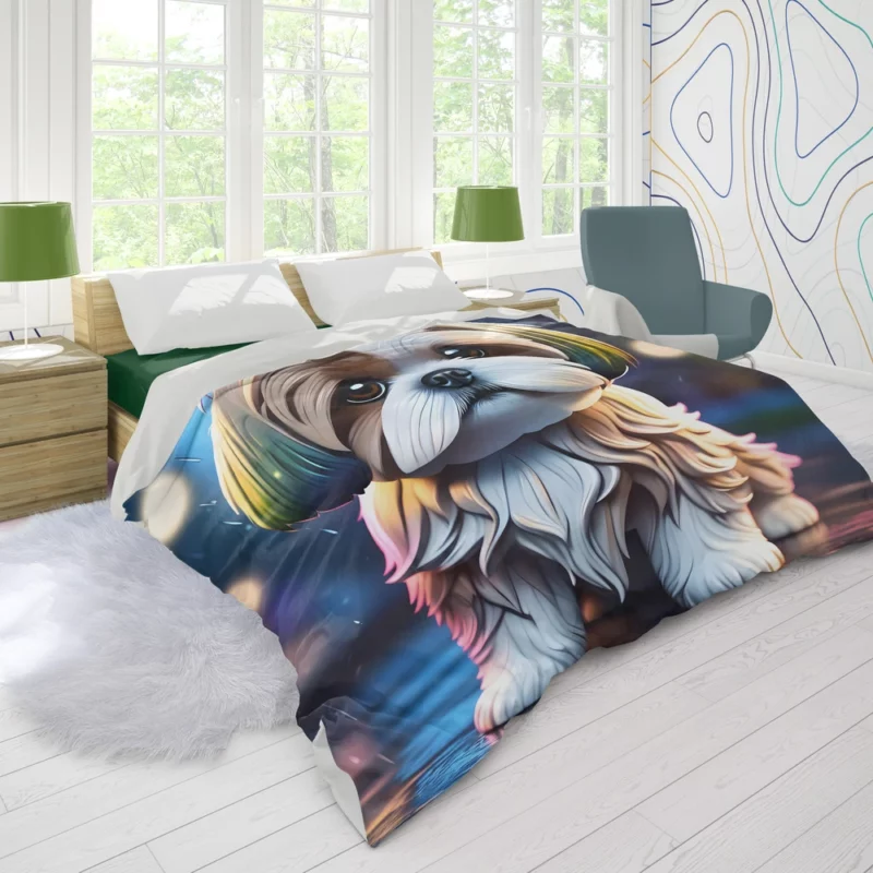 Shih Tzu Affectionate Toy Companion Duvet Cover