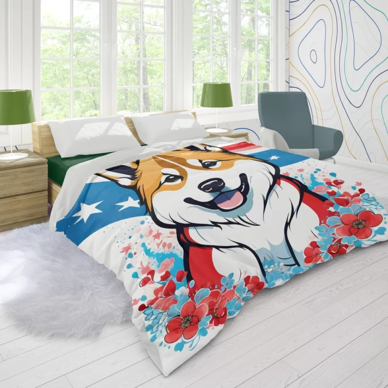 Shikoku Splendor Devoted Dog Duvet Cover