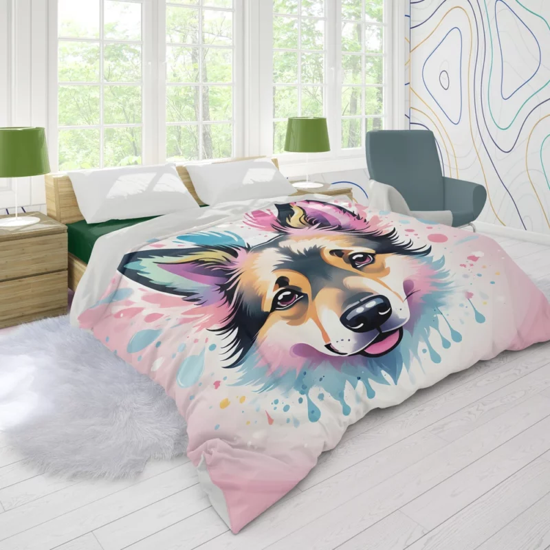 Shollie Collie Shepherd Charm Energetic Dog Duvet Cover