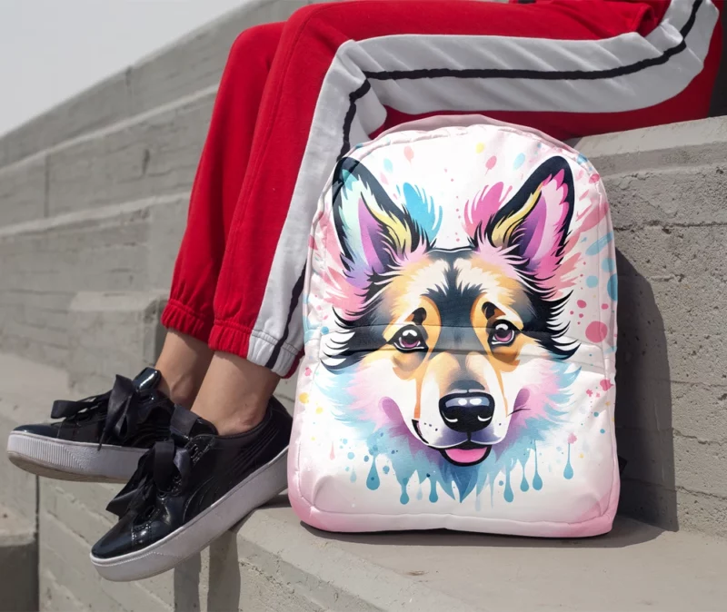 Shollie Collie Shepherd Charm Energetic Dog Minimalist Backpack 1