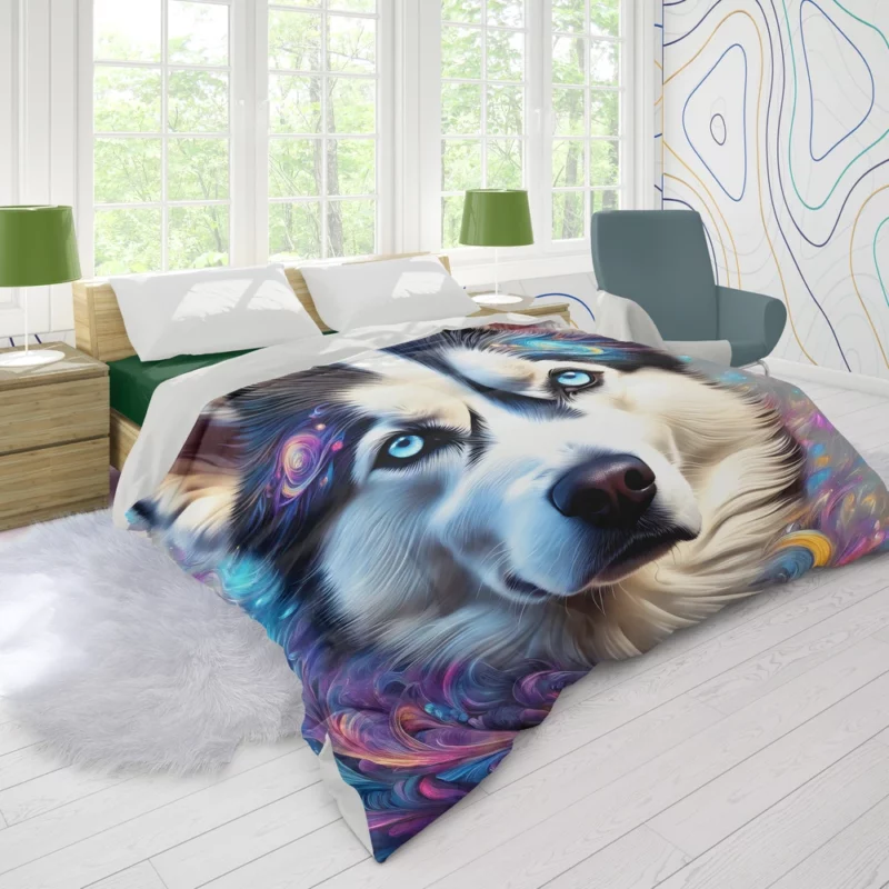 Siberian Husky Beauty Elegant Dog Duvet Cover