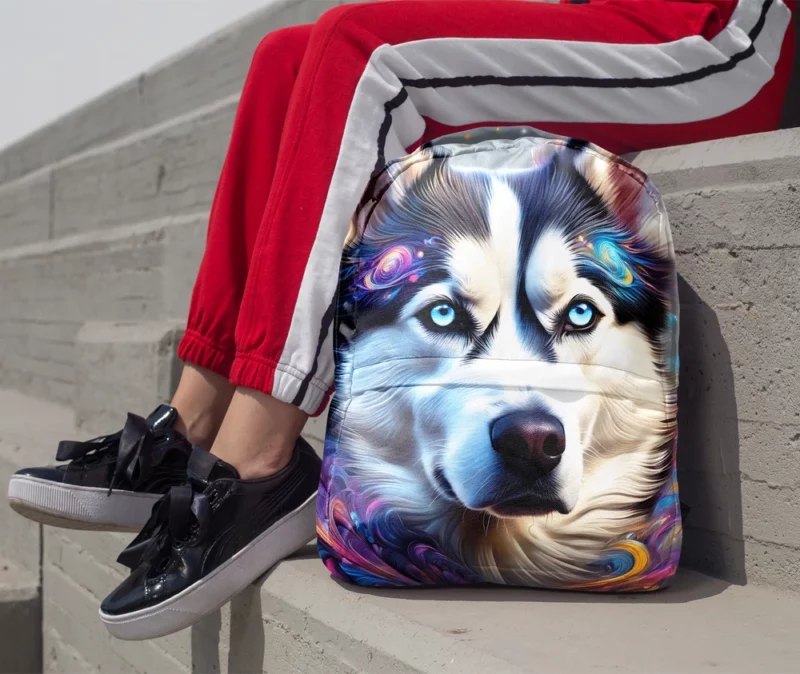 Siberian Husky Beauty Elegant Dog Minimalist Backpack 1