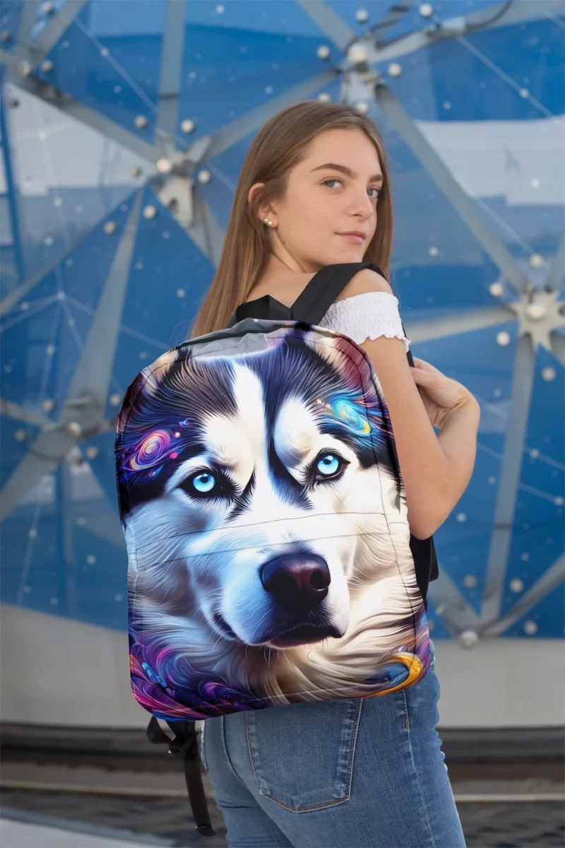 Siberian Husky Beauty Elegant Dog Minimalist Backpack 2