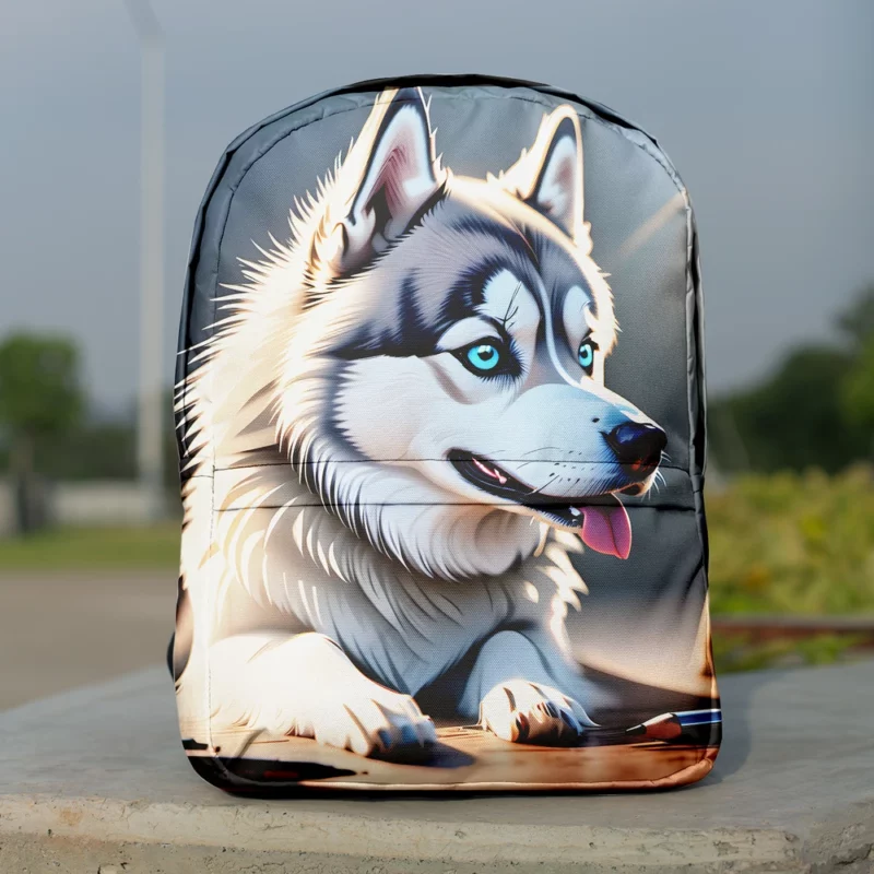 Siberian Husky Charm Loyal Dog Companion Minimalist Backpack