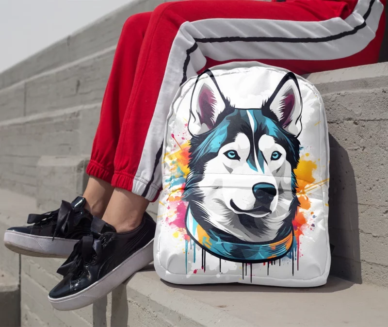 Siberian Husky Joy Playful Companion Minimalist Backpack 1