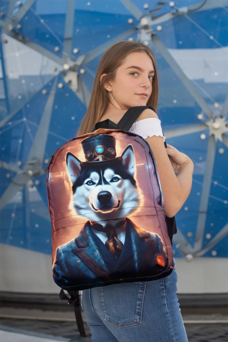 Siberian Husky Majesty Arctic Dog Minimalist Backpack 2