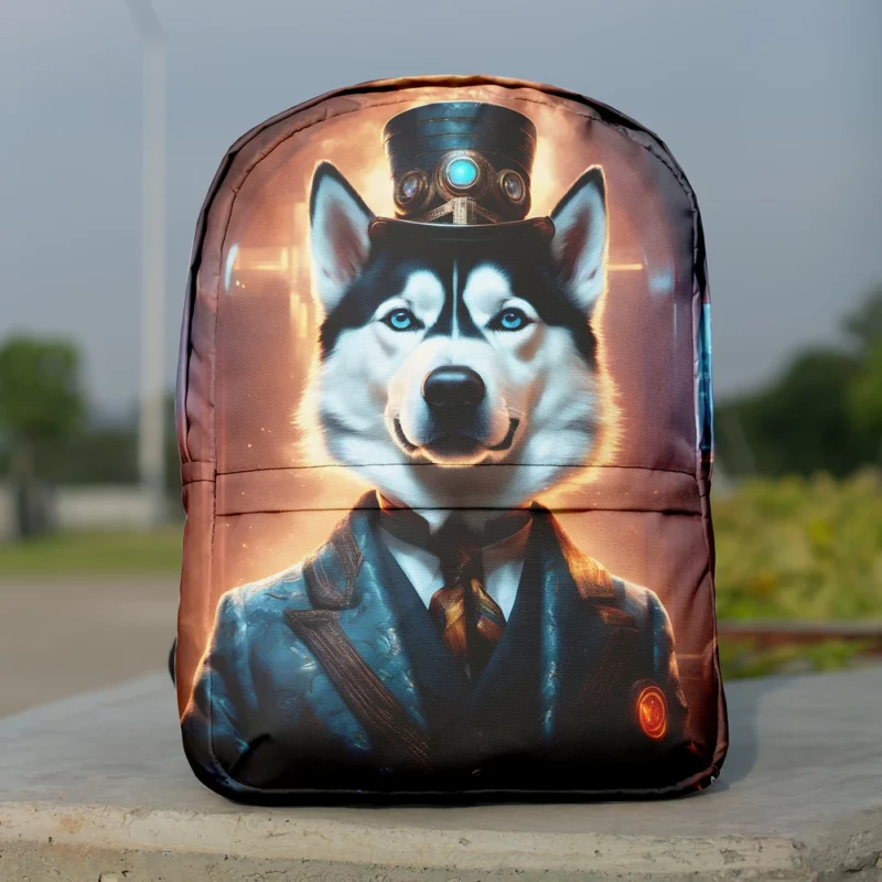 Siberian Husky Majesty Arctic Dog Minimalist Backpack