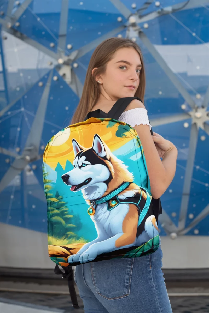 Siberian Husky Pal The Perfect Dog Minimalist Backpack 2