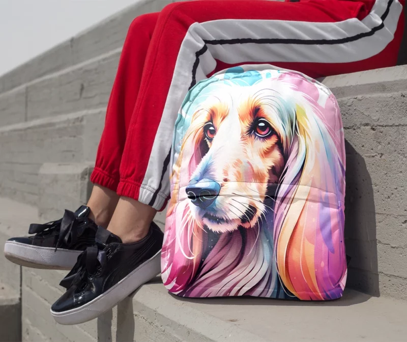 Silky-Coated Beauty Afghan Hound Dog Minimalist Backpack 1