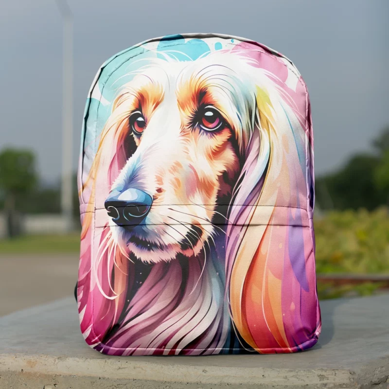 Silky-Coated Beauty Afghan Hound Dog Minimalist Backpack