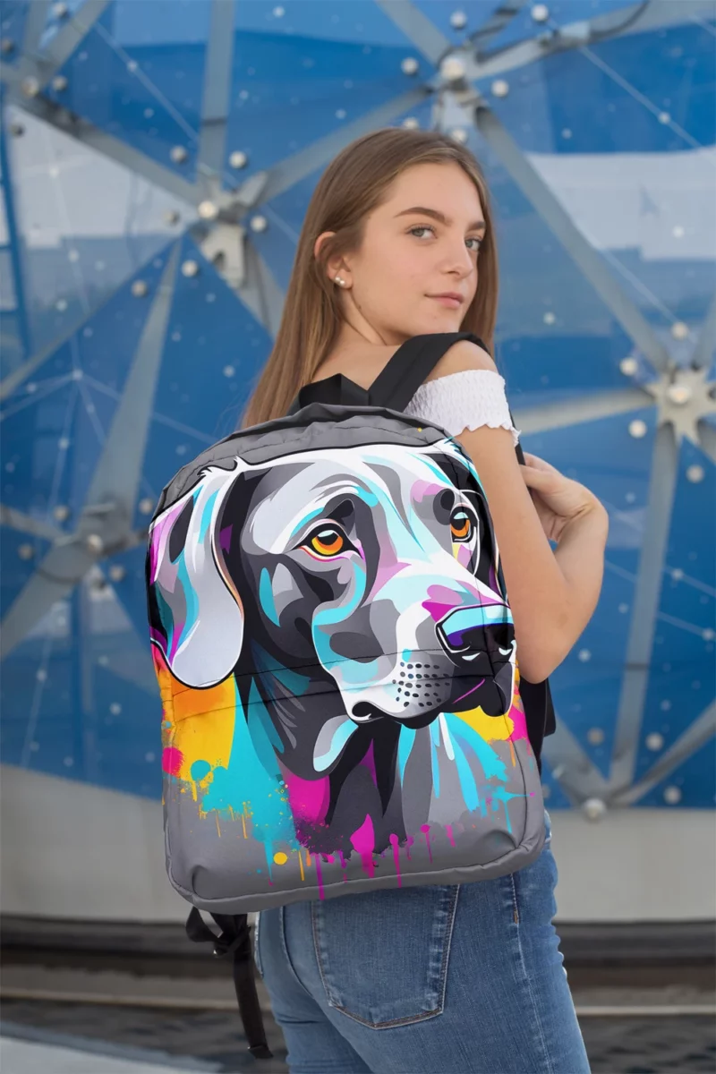 Silver Wonder Weimaraner Dog Breed Minimalist Backpack 2