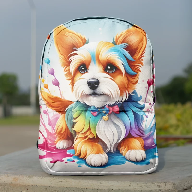 Sleek Charm Silky Terrier Dog Minimalist Backpack