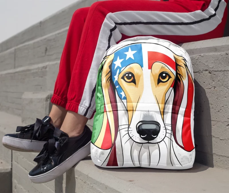 Sleek and Loyal Saluki Dog Minimalist Backpack 1