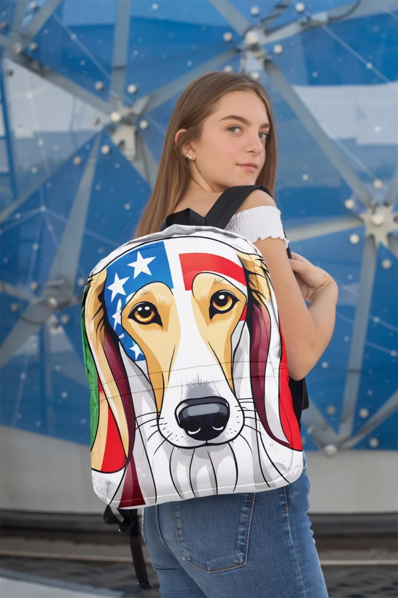 Sleek and Loyal Saluki Dog Minimalist Backpack 2