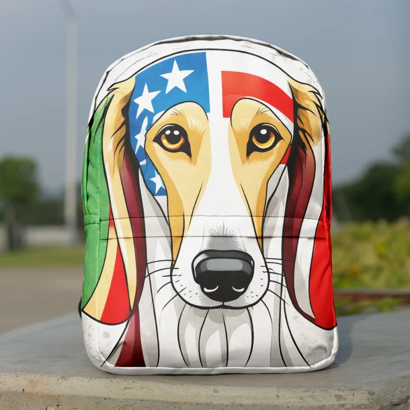 Sleek and Loyal Saluki Dog Minimalist Backpack