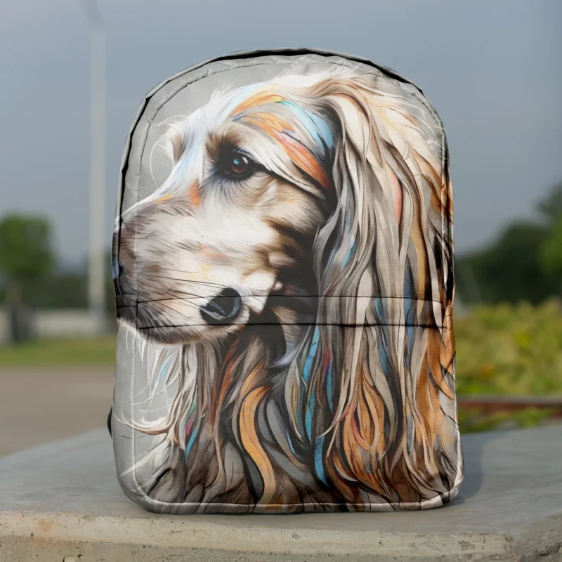 Sleek and Stylish Afghan Hound Dog Minimalist Backpack