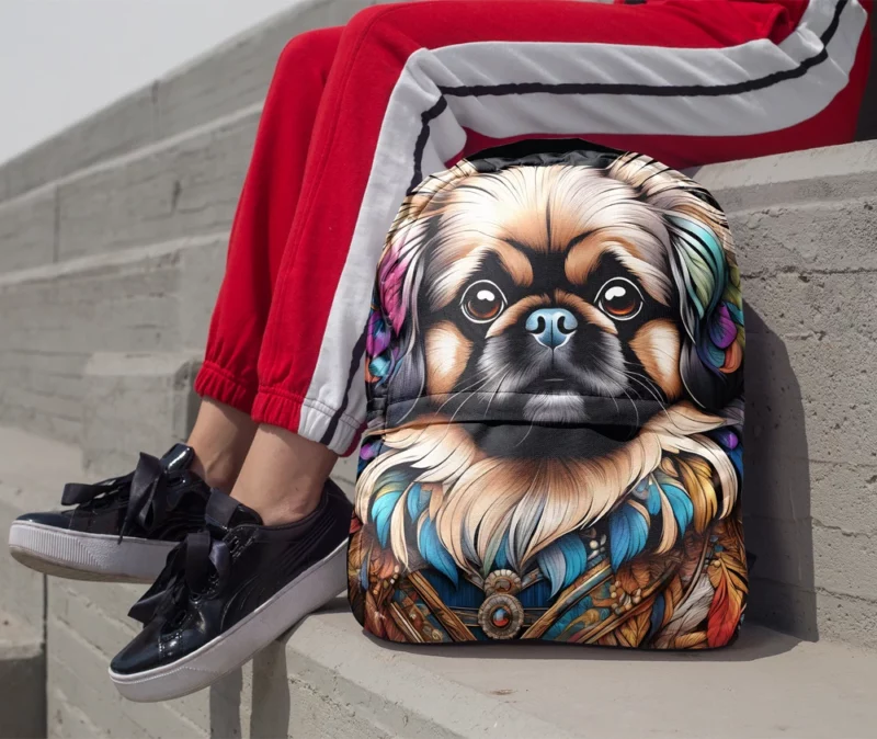 Small and Mighty Pekingese Dog Minimalist Backpack 1