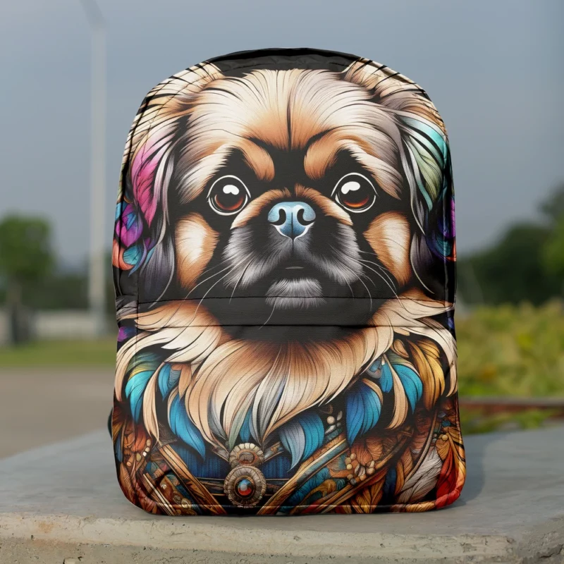 Small and Mighty Pekingese Dog Minimalist Backpack