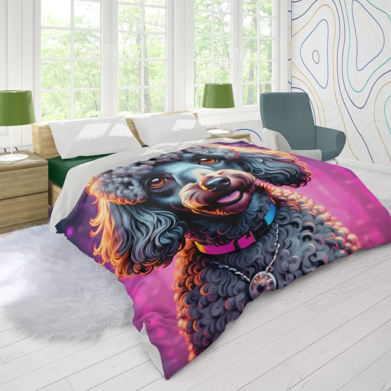 Smart and Fluffy Poodle Dog Duvet Cover