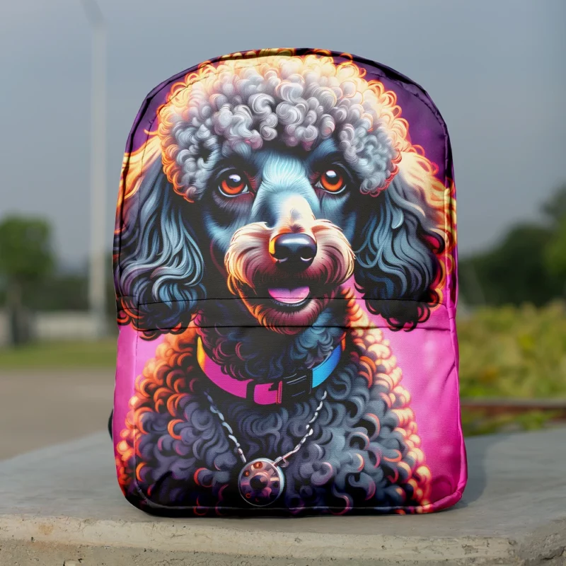 Smart and Fluffy Poodle Dog Minimalist Backpack 1