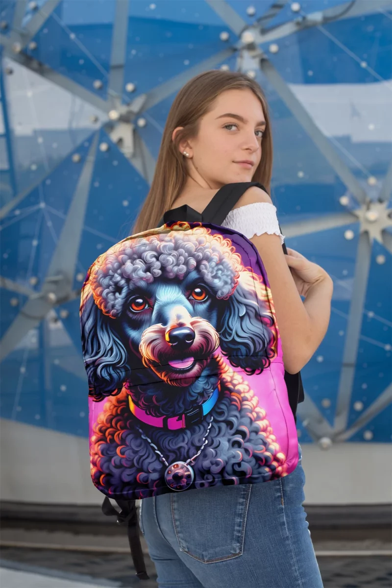 Smart and Fluffy Poodle Dog Minimalist Backpack 2