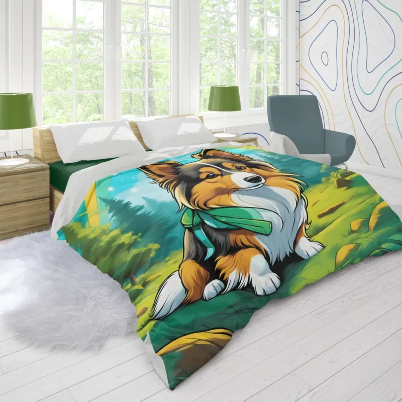 Smart and Loyal Shetland Sheepdog Dog Duvet Cover