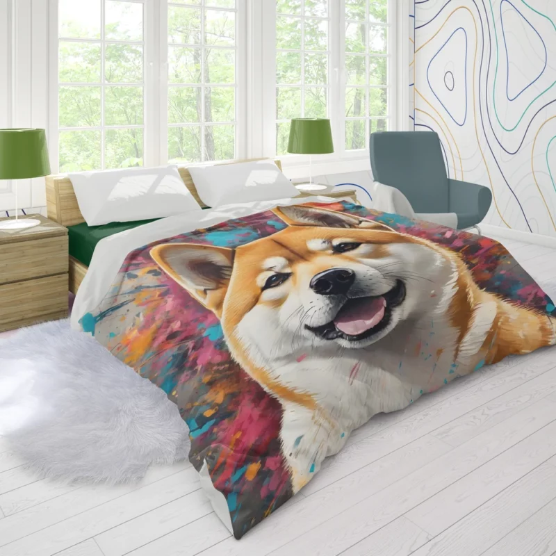 Smart and Loyal Shiba Inu Dog Duvet Cover