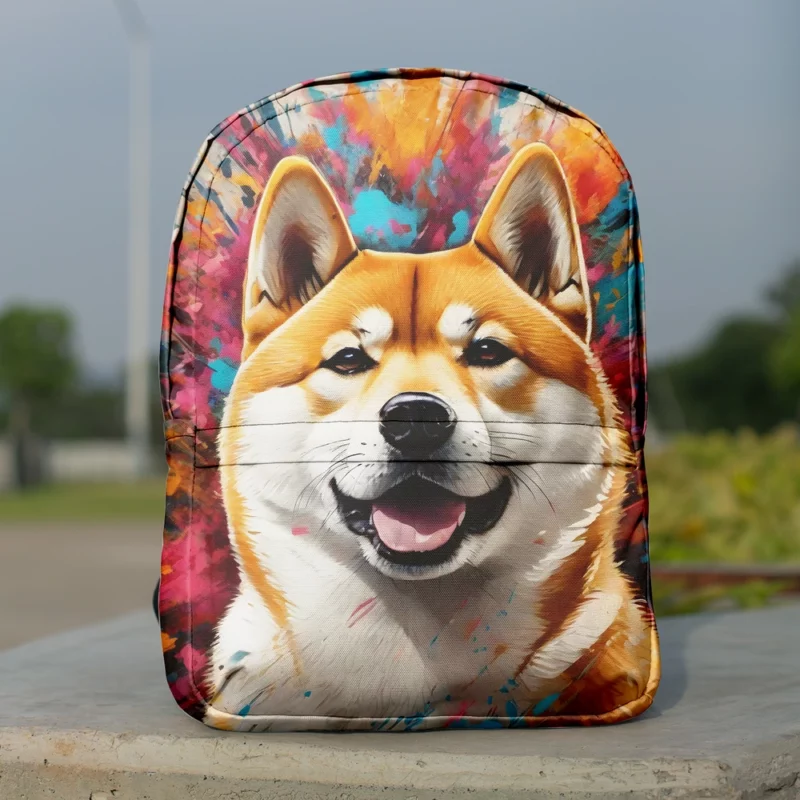 Smart and Loyal Shiba Inu Dog Minimalist Backpack