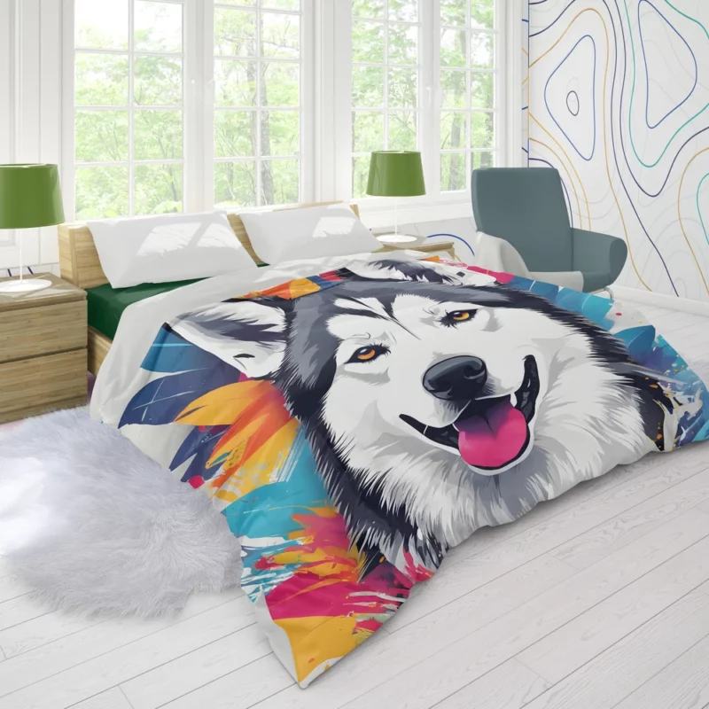 Smart and Loyal Siberian Husky Duvet Cover