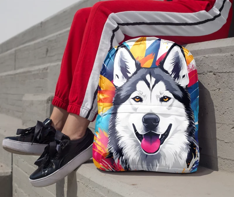 Smart and Loyal Siberian Husky Minimalist Backpack 1