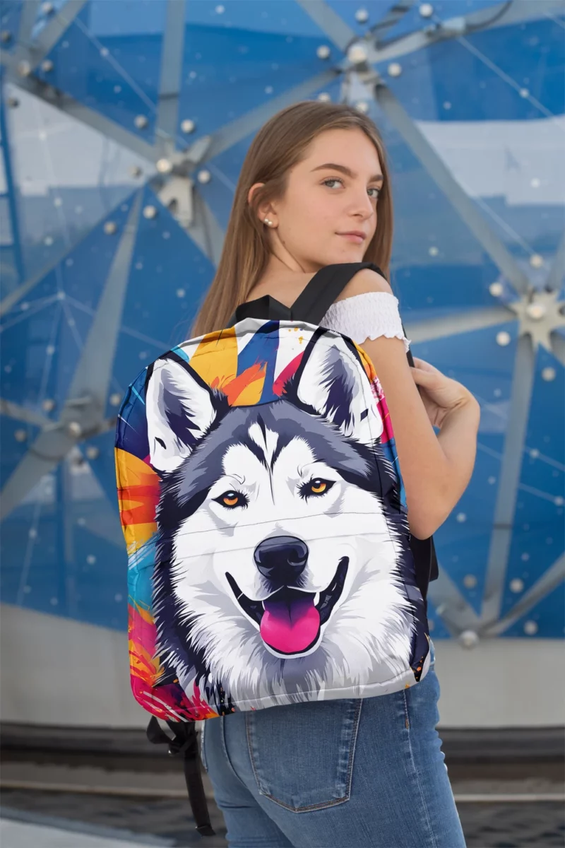 Smart and Loyal Siberian Husky Minimalist Backpack 2