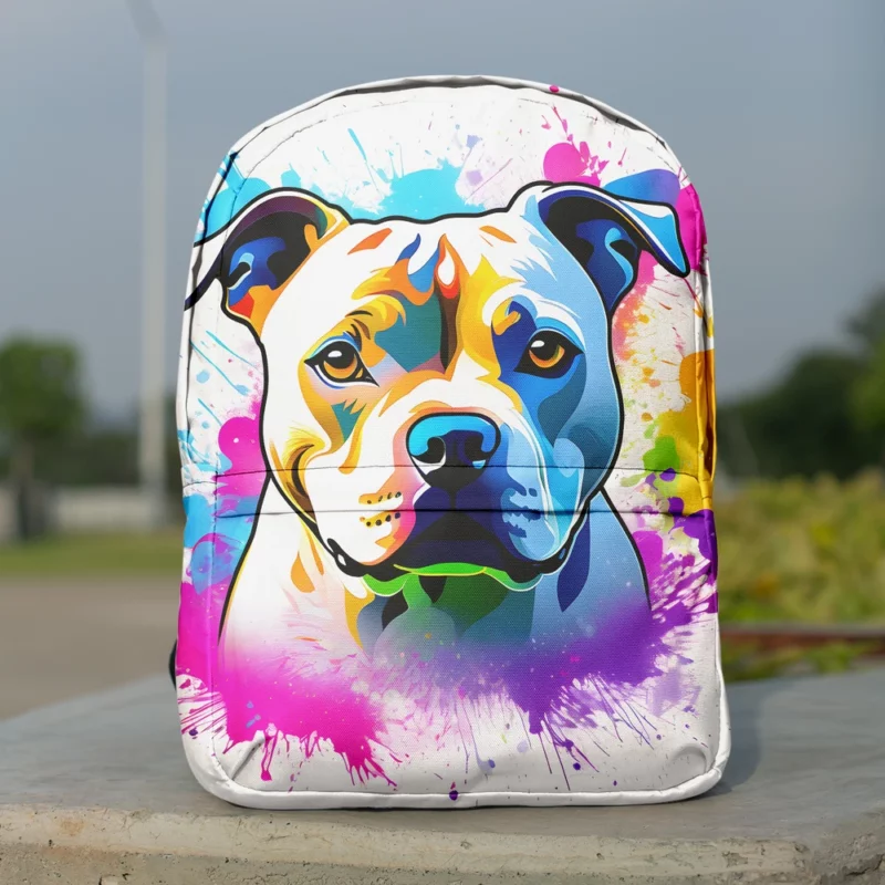 Smart and Loyal Staffordshire Bull TerrierDog Minimalist Backpack