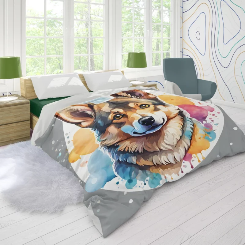 Smart and Loyal Swedish Vallhund Dog Duvet Cover