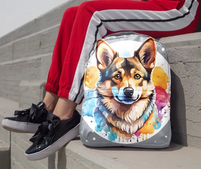 Smart and Loyal Swedish Vallhund Dog Minimalist Backpack 1