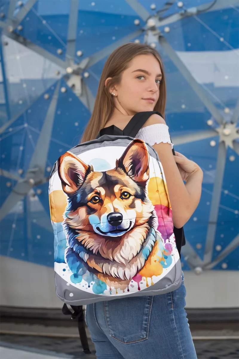 Smart and Loyal Swedish Vallhund Dog Minimalist Backpack 2